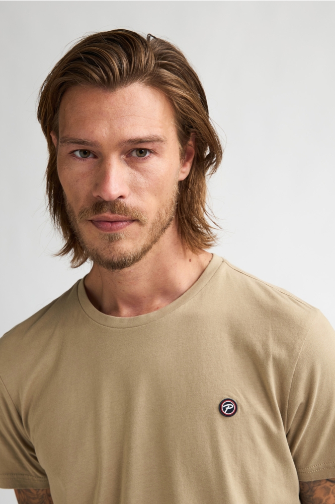 Petrol Industries beige heren t-shirt | Close up