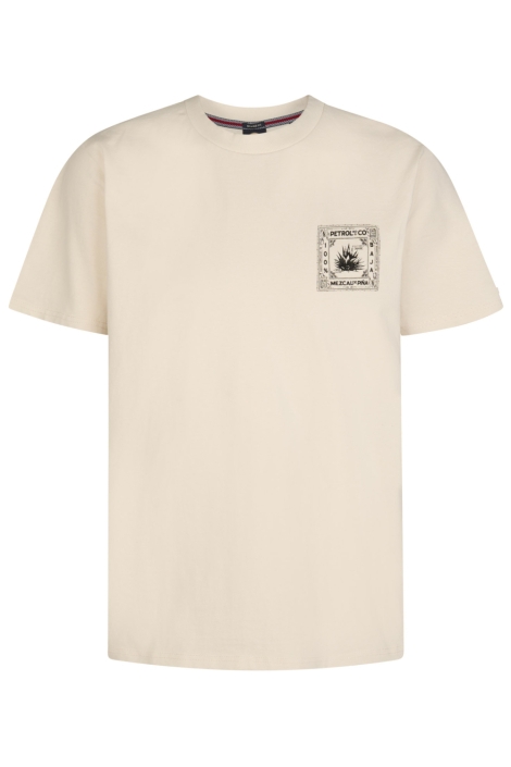 Petrol Industries beige heren t-shirt | Vooraanzicht