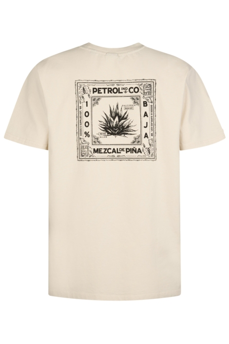Petrol Industries beige heren t-shirt | Achteraanzicht