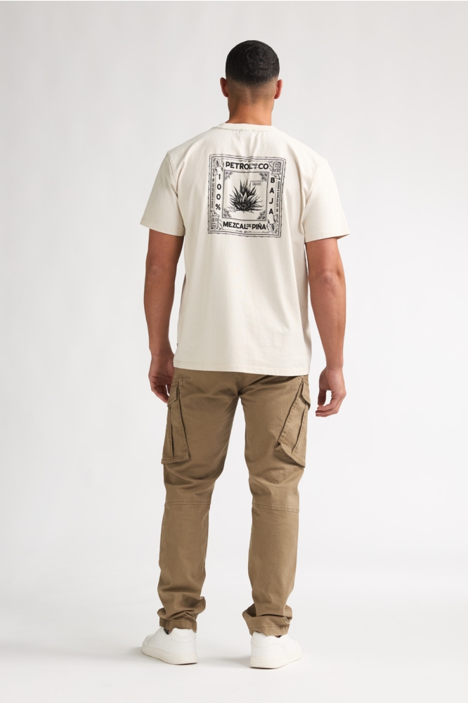 Petrol Industries beige heren t-shirt | Model