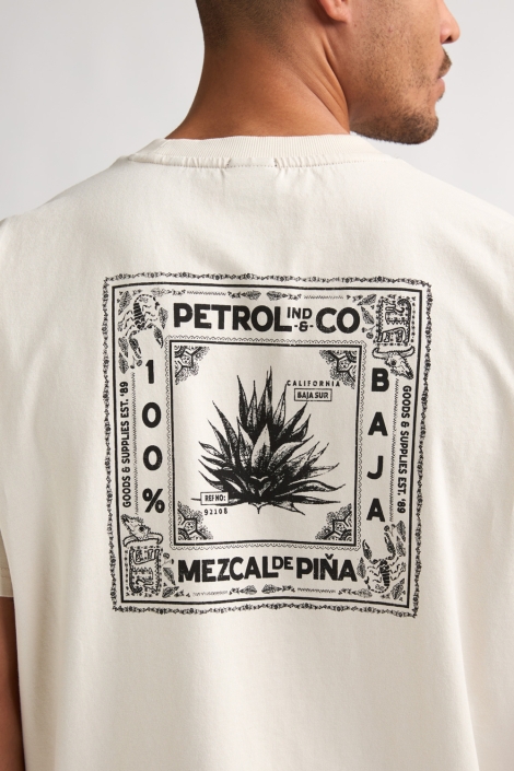 Petrol Industries beige heren t-shirt | Unique Selling Point