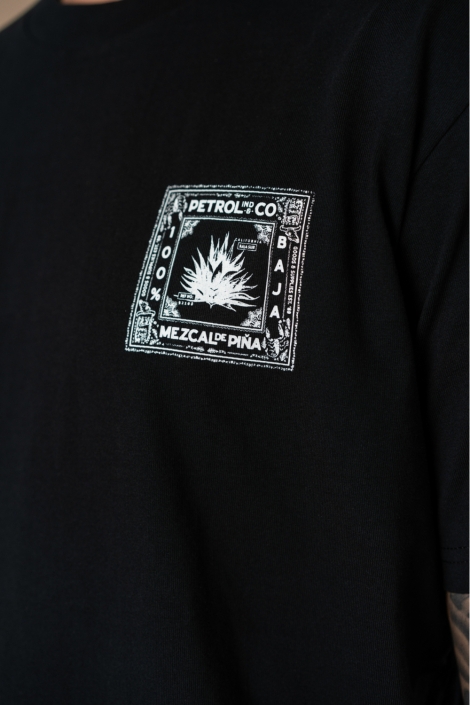 Petrol Industries zwarte heren t-shirt | Close up