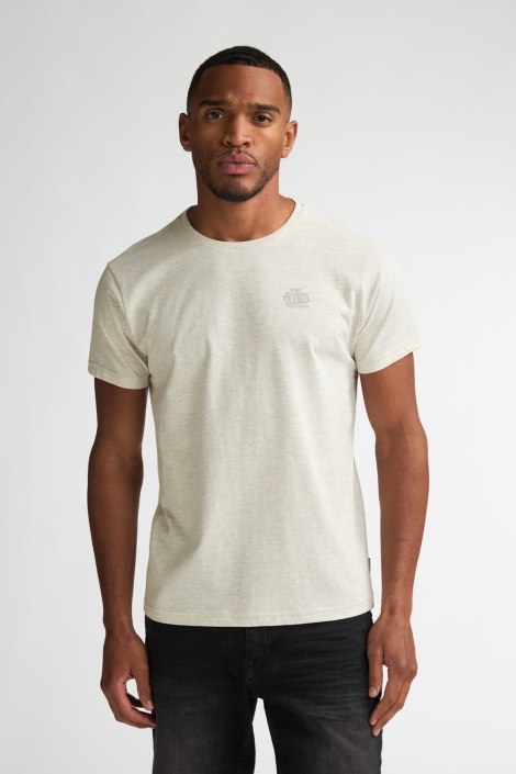 Petrol Industries beige heren t-shirt | Model vooraanzicht