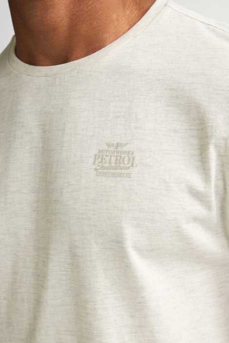 Petrol Industries beige heren t-shirt | Close up