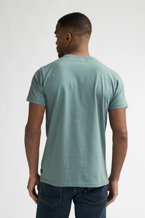 Petrol Industries groene heren t-shirt | Model achteraanzicht