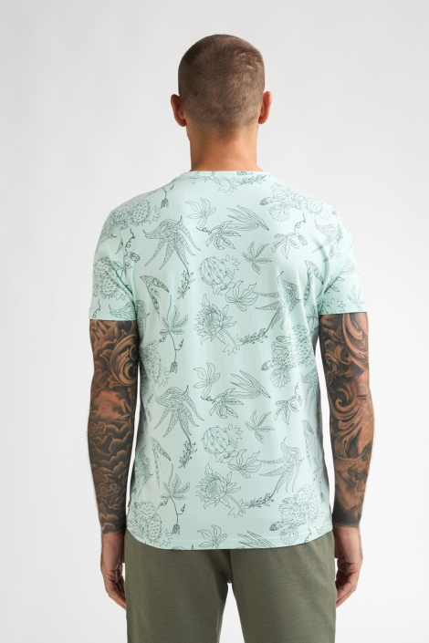 Petrol Industries groene heren t-shirt | Model achteraanzicht