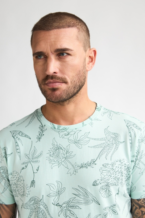 Petrol Industries groene heren t-shirt | Close up