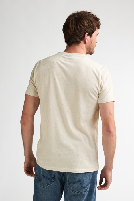 Petrol Industries beige heren t-shirt | Model achteraanzicht