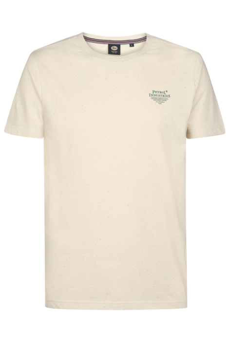 Petrol Industries beige heren t-shirt | Vooraanzicht