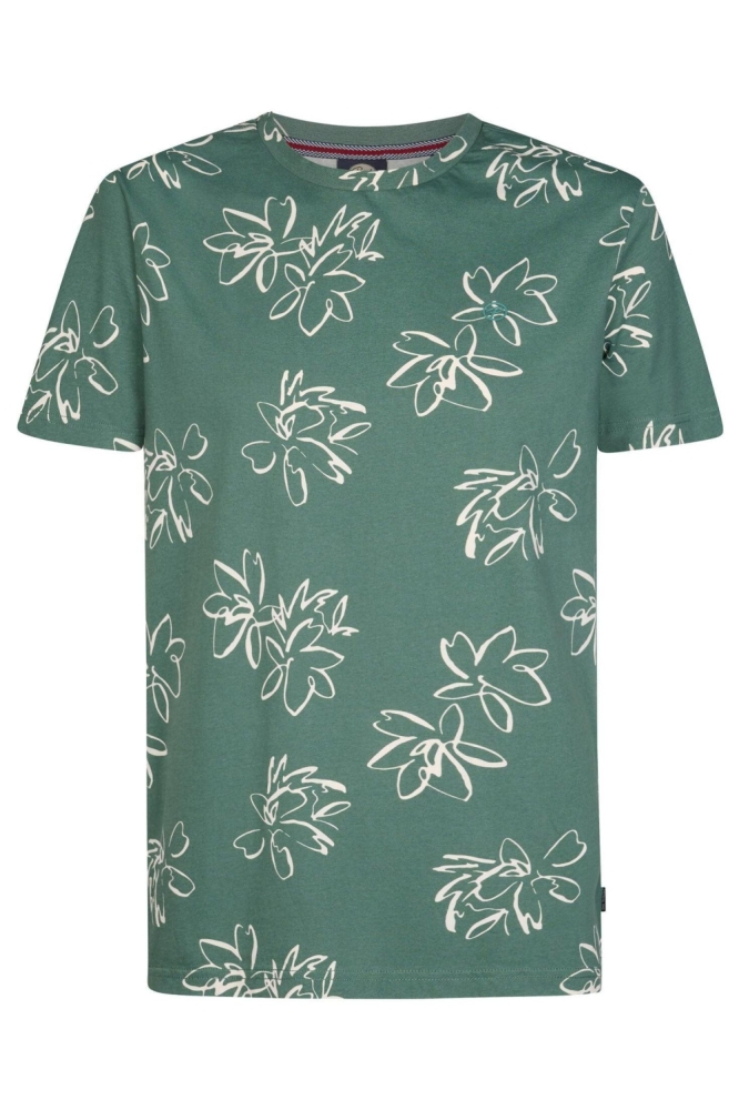 Petrol Industries groene heren t-shirt | Vooraanzicht