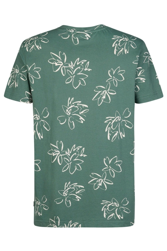 Petrol Industries groene heren t-shirt | Achteraanzicht