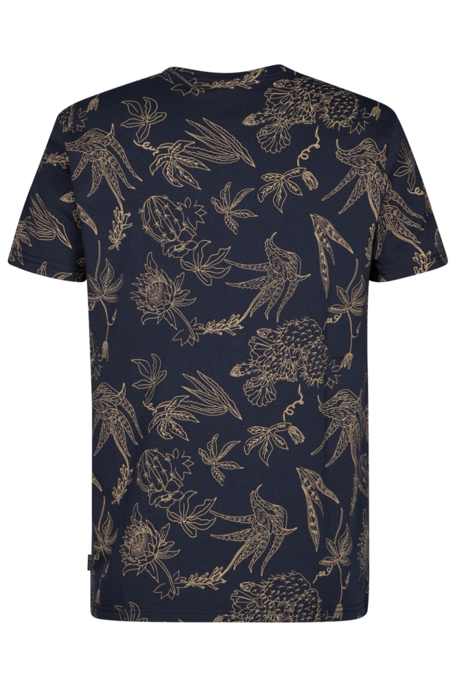 Petrol Industries blauwe heren t-shirt | Achteraanzicht