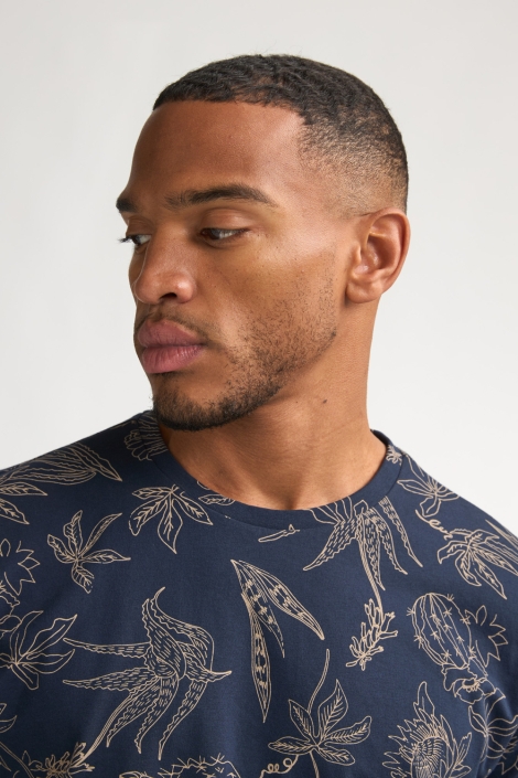 Petrol Industries blauwe heren t-shirt | Close up