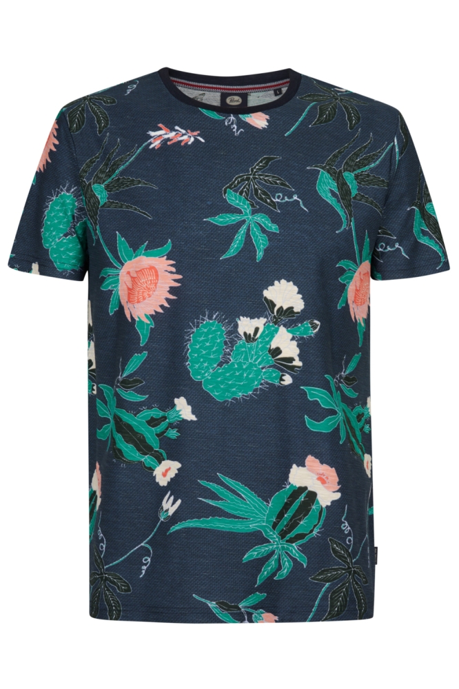 Petrol Industries blauwe heren t-shirt | Vooraanzicht