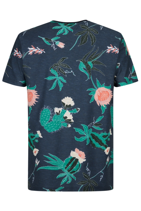 Petrol Industries blauwe heren t-shirt | Achteraanzicht