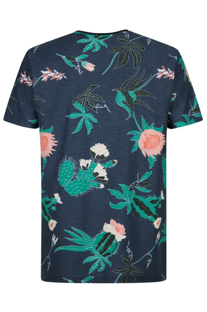 Petrol Industries blauwe heren t-shirt | Achteraanzicht