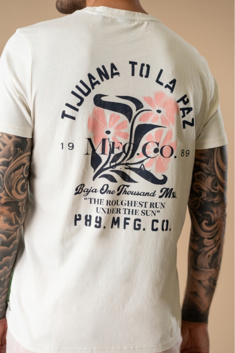 Petrol Industries beige heren t-shirt | Model achteraanzicht