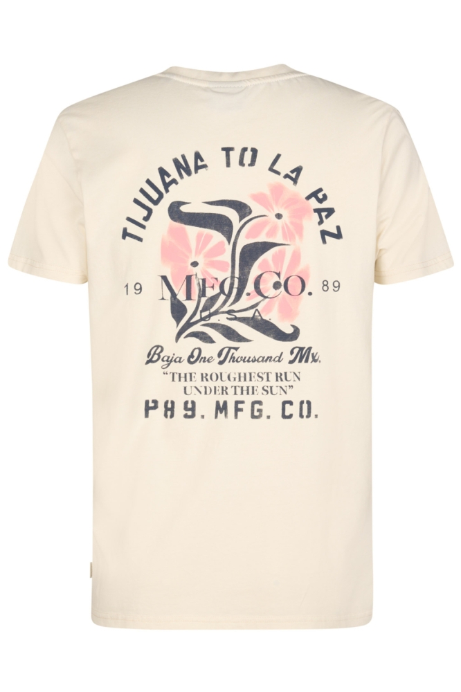 Petrol Industries beige heren t-shirt | Achteraanzicht