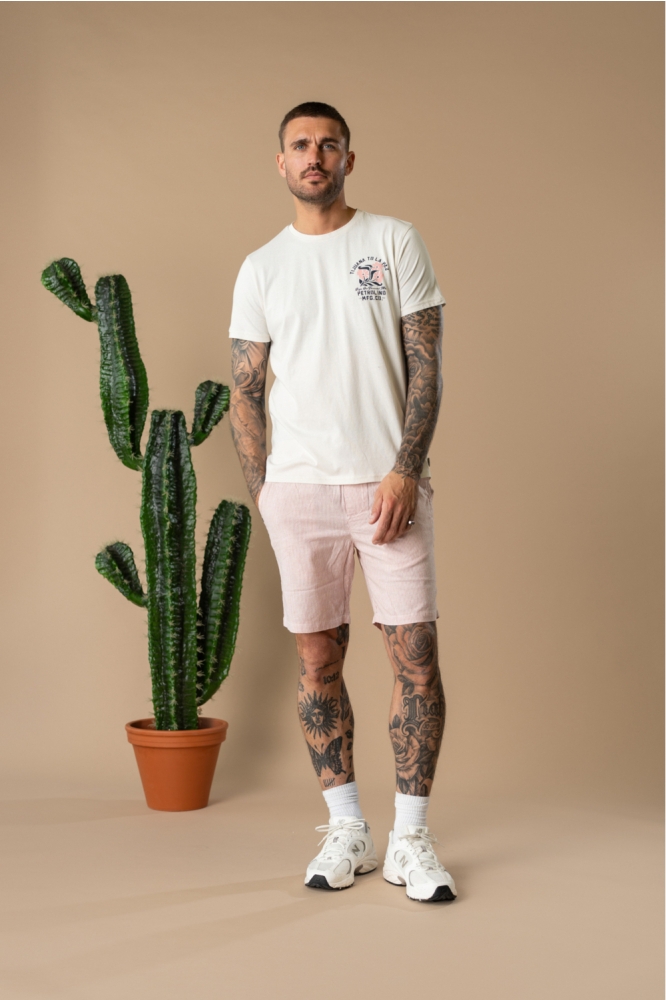 Petrol Industries beige heren t-shirt | Model