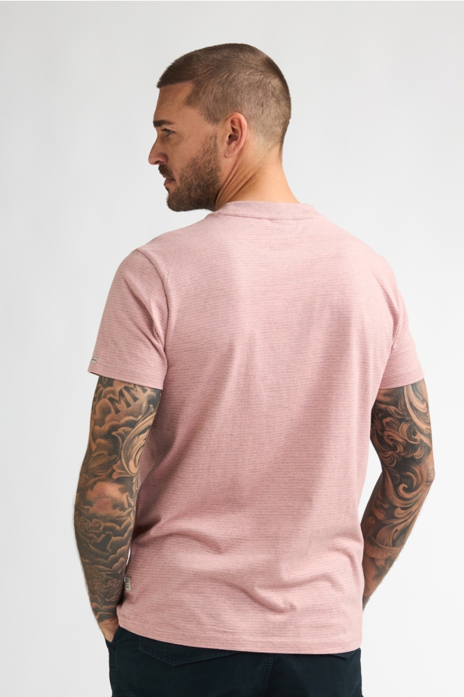 Petrol Industries roze heren t-shirt | Model achteraanzicht
