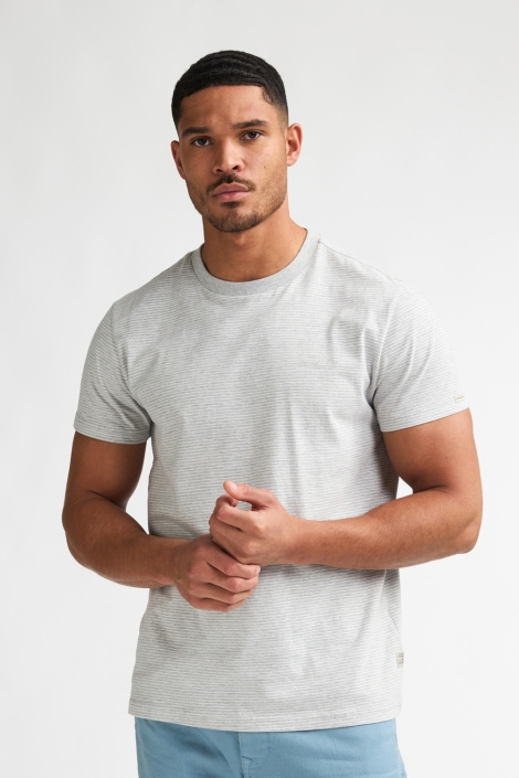 Petrol Industries grijze heren t-shirt | Model vooraanzicht