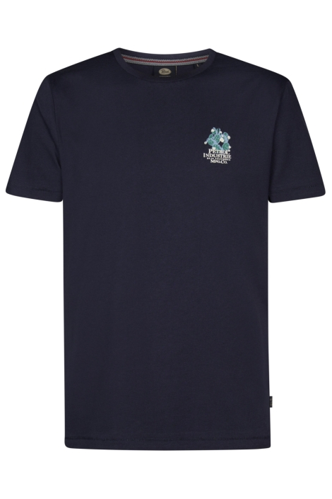 Petrol Industries blauwe heren t-shirt | Vooraanzicht