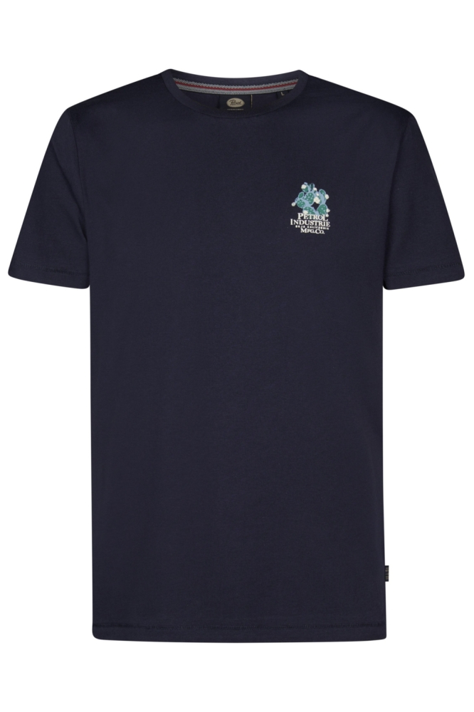 Petrol Industries blauwe heren t-shirt | Vooraanzicht