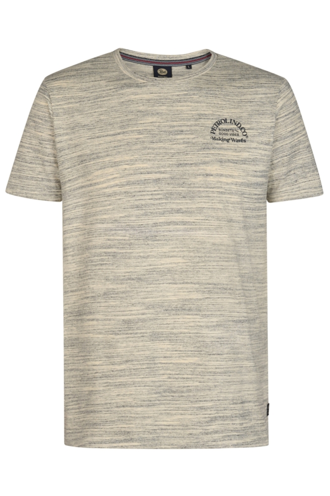 Petrol Industries taupe heren t-shirt | Vooraanzicht
