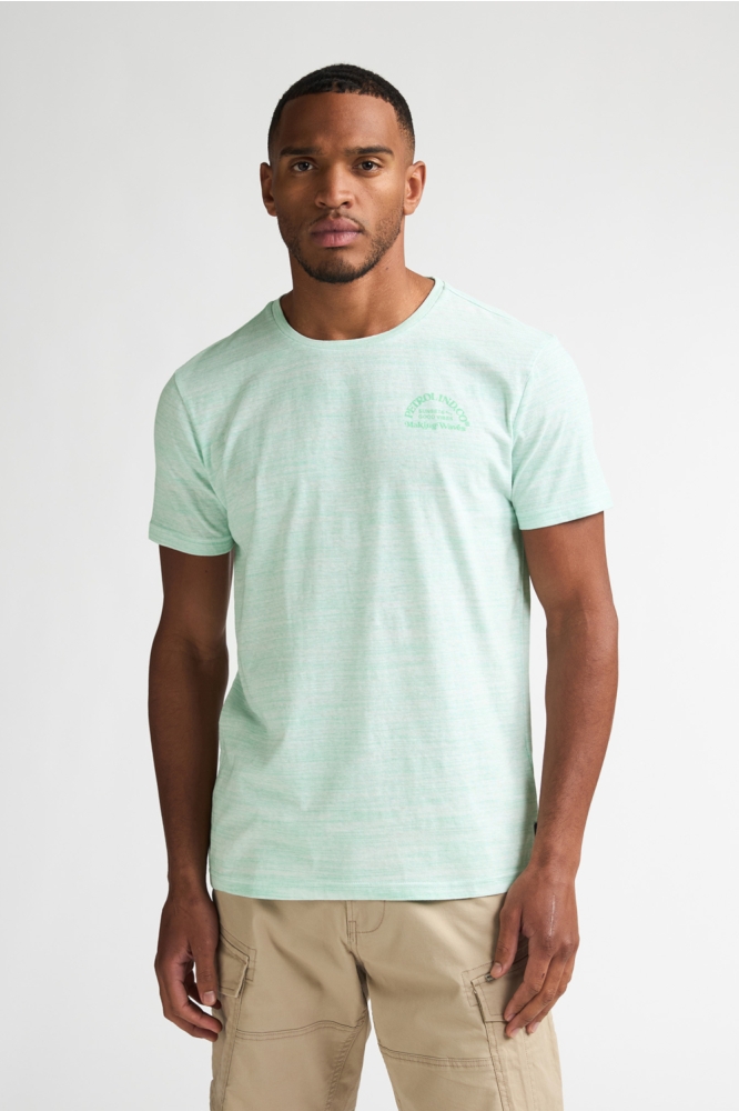Petrol Industries groene heren t-shirt | Model vooraanzicht