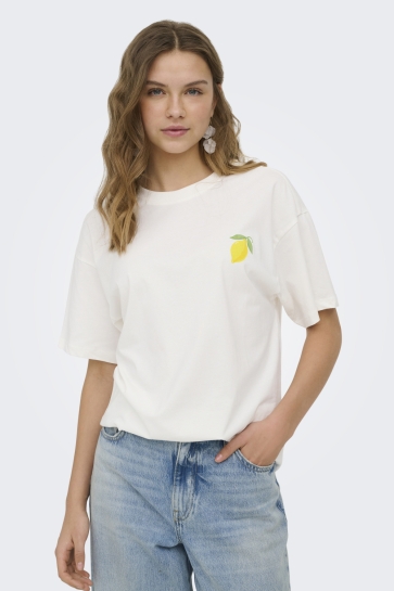 Only onlelle s/s printed tee cs jrs Wit
