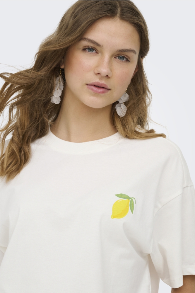 Only witte dames t-shirt | Close up