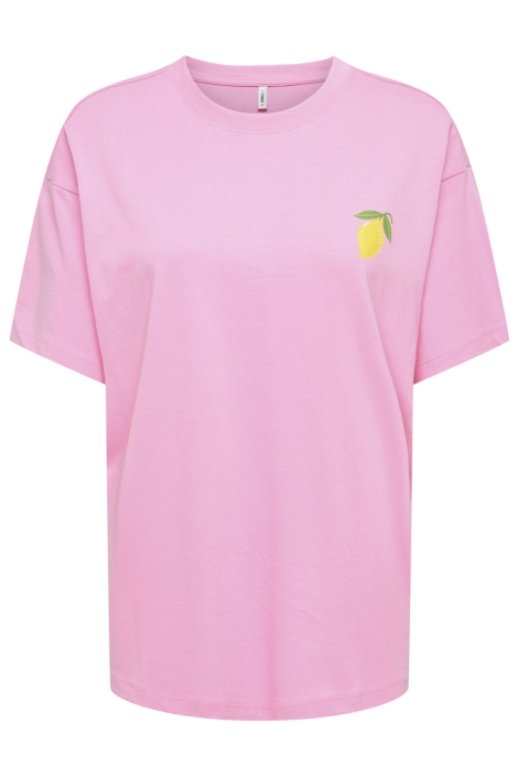Only roze dames t-shirt | Vooraanzicht