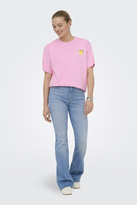 Only roze dames t-shirt | Model
