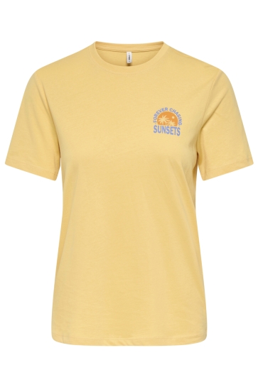 Only T-shirt ONLFINE S/S REG TEE CS JRS 15373349 SUNBURST/SUNSET