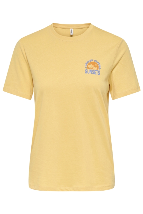 Only gele dames t-shirt | Vooraanzicht