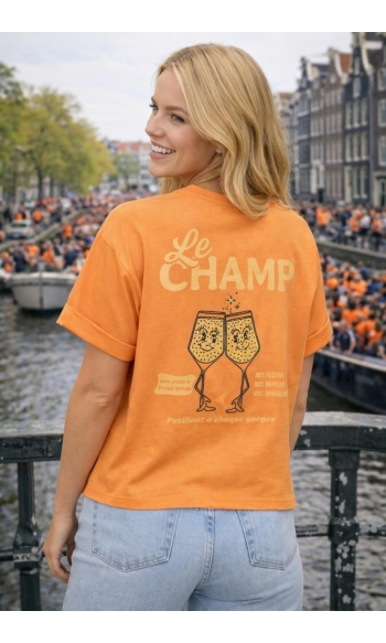 PCGRINK SS PRINTED T-SHIRT JRS BC 17166525 PEACH PINK/CHAMPAGNE