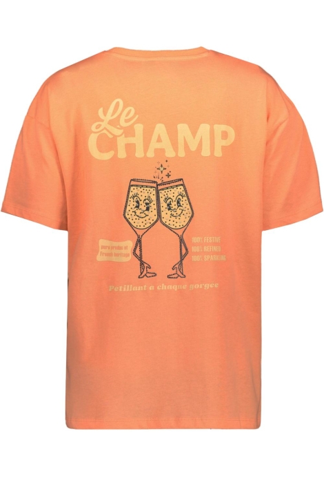 Pieces oranje dames t-shirt | Achteraanzicht