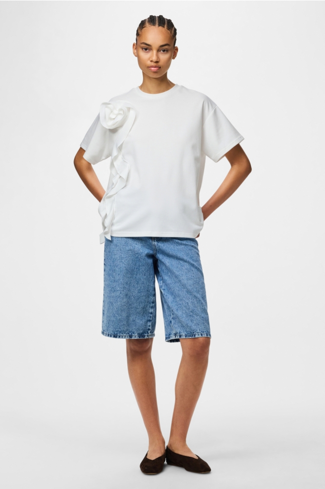Pieces witte dames t-shirt | Model