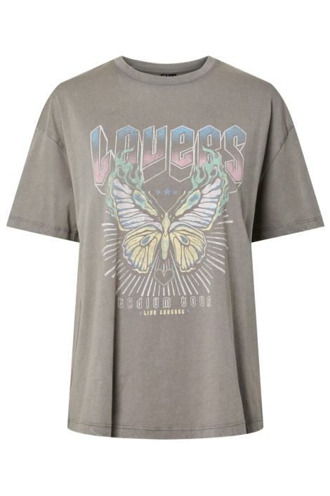 Pieces grijze dames t-shirt | Vooraanzicht