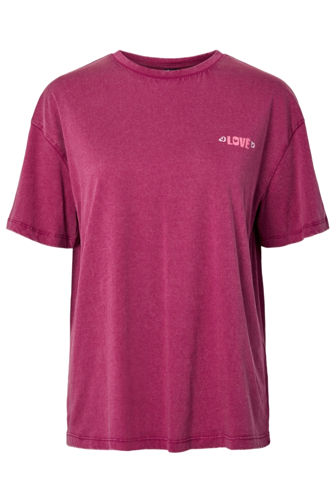Pieces roze dames t-shirt | Vooraanzicht
