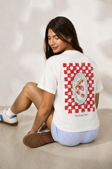 Pieces T-shirt PCGINA SS PRINTED T-SHIRT JRS BC 17164815 Bright White/Strawberry