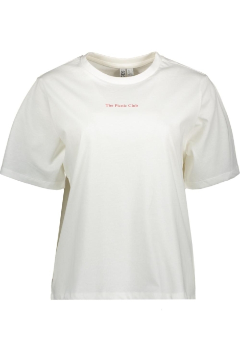 Pieces witte dames t-shirt | Vooraanzicht