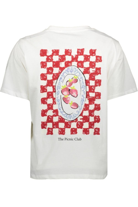 Pieces witte dames t-shirt | Achteraanzicht