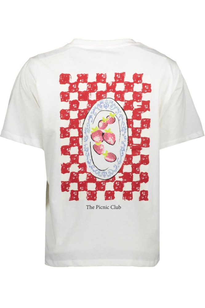 Pieces witte dames t-shirt | Achteraanzicht
