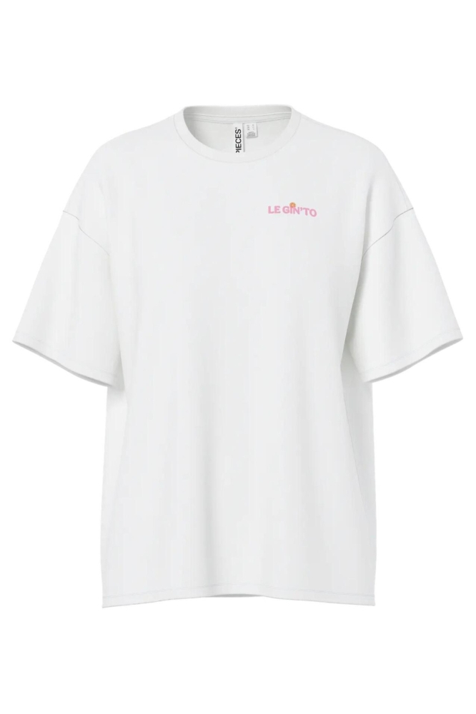 Pieces witte dames t-shirt | Vooraanzicht