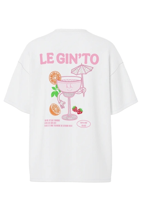 Pieces witte dames t-shirt | Achteraanzicht