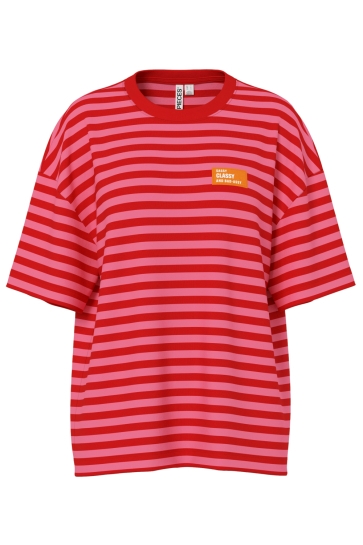 Pieces T-shirt PCNAYA SS O-NECK OVERSIZE TEE JRS K 17166501 pink lemonade/adrenaline