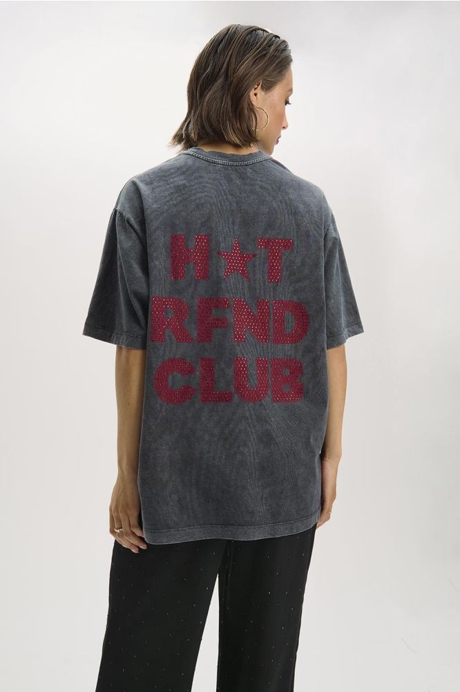 Refined Department grijze dames t-shirt | Model achteraanzicht