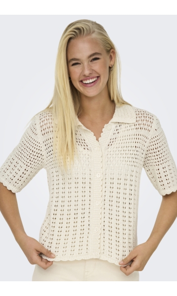JDYROBIN 2/4 COLLAR CARDIGAN KNT NO 15361342 BIRCH