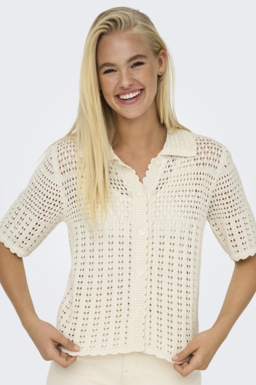 Jacqueline de Yong Vest JDYROBIN 2/4 COLLAR CARDIGAN KNT NO 15361342 BIRCH